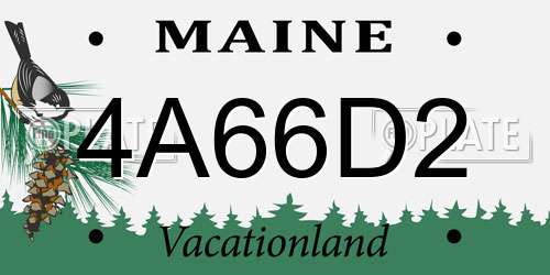 4A66D2 Maine License Plate