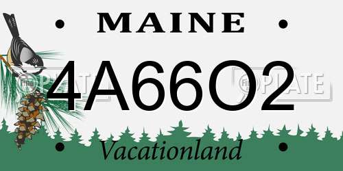4A66O2 Maine License Plate