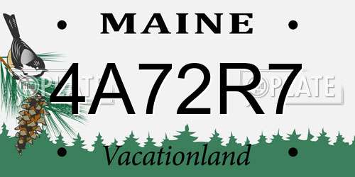 4A72R7 Maine License Plate