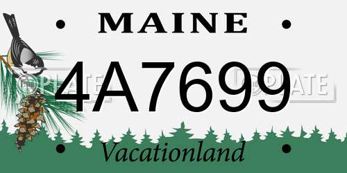 4A7699 Maine License Plate