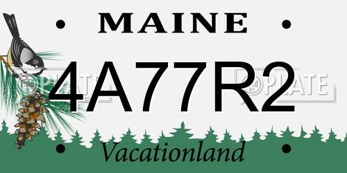 4A77R2 Maine License Plate