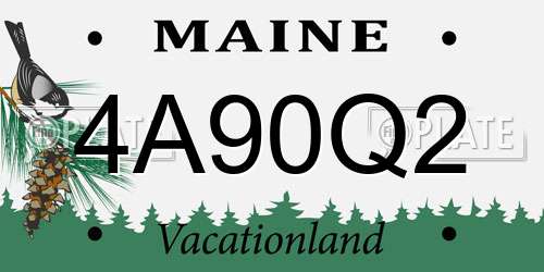 4A90Q2 Maine License Plate