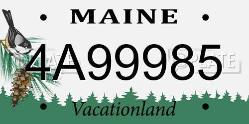 4A99985 Maine License Plate