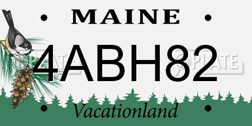 4ABH82 Maine License Plate