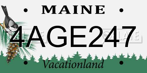 4AGE247 Maine License Plate