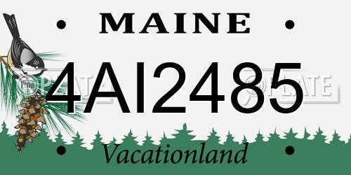 4AI2485 Maine License Plate
