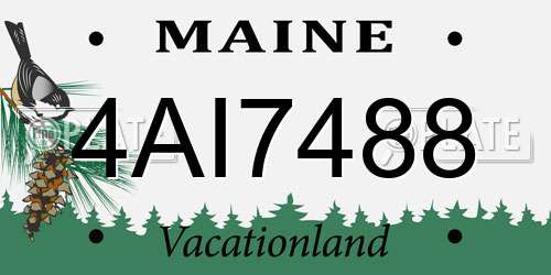 4AI7488 Maine License Plate