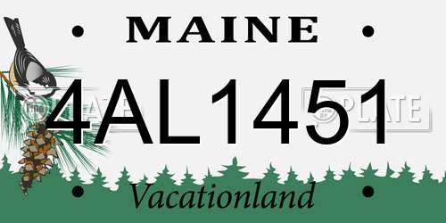 4AL1451 Maine License Plate