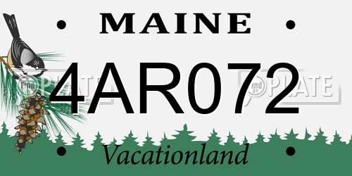 4AR072 Maine License Plate