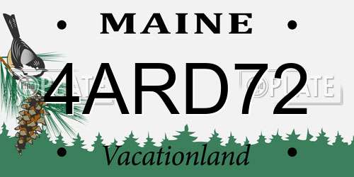 4ARD72 Maine License Plate