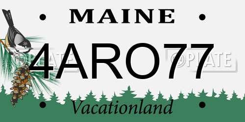4ARO77 Maine License Plate