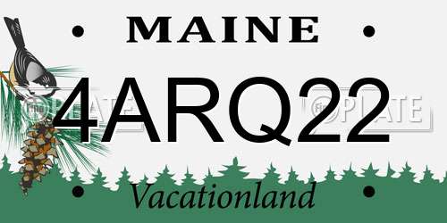 4ARQ22 Maine License Plate
