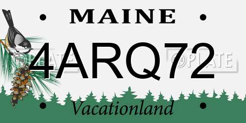 4ARQ72 Maine License Plate