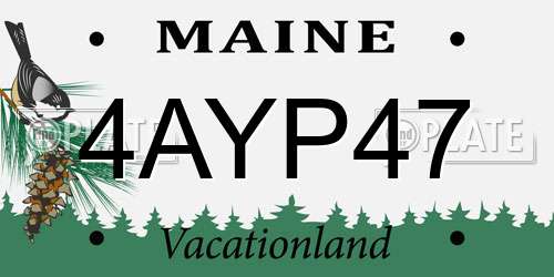 4AYP47 Maine License Plate