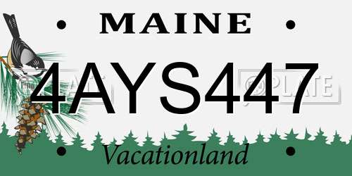 4AYS447 Maine License Plate