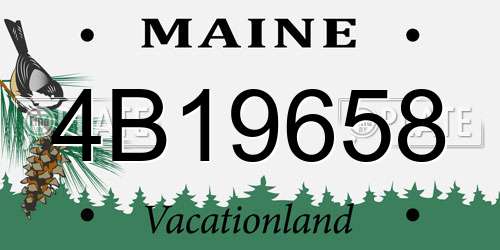 4B19658 Maine License Plate