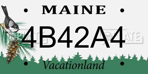 4B42A4 Maine License Plate