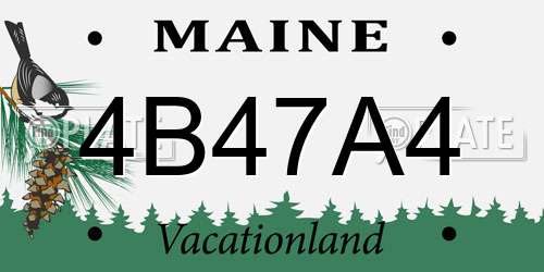 4B47A4 Maine License Plate