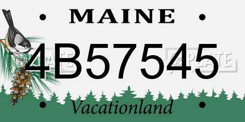 4B57545 Maine License Plate
