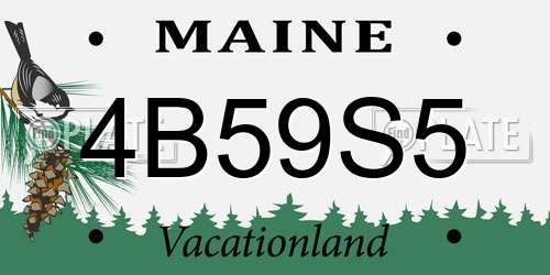 4B59S5 Maine License Plate