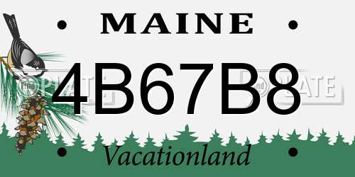 4B67B8 Maine License Plate