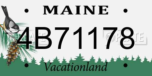 4B71178 Maine License Plate