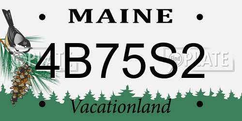 4B75S2 Maine License Plate