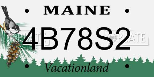4B78S2 Maine License Plate