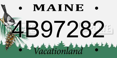 4B97282 Maine License Plate