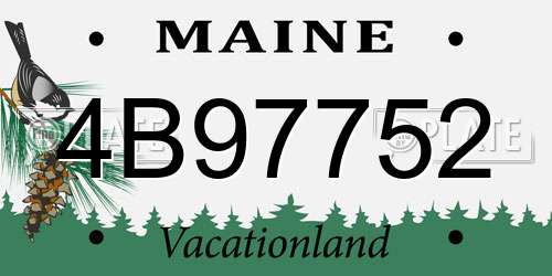 4B97752 Maine License Plate
