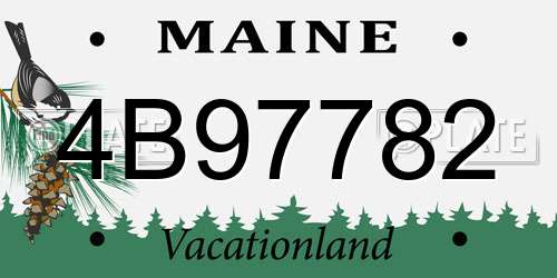 4B97782 Maine License Plate