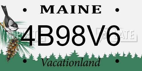 4B98V6 Maine License Plate