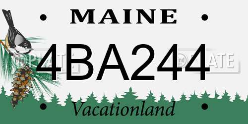 4BA244 Maine License Plate
