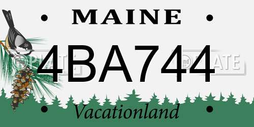 4BA744 Maine License Plate