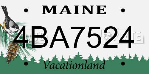 4BA7524 Maine License Plate