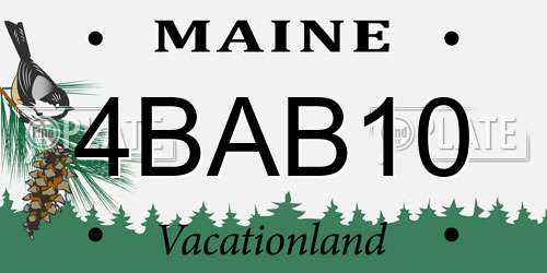 4BAB10 Maine License Plate