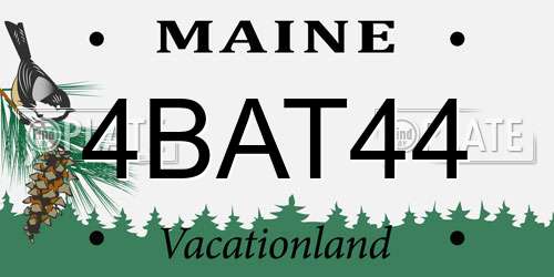 4BAT44 Maine License Plate