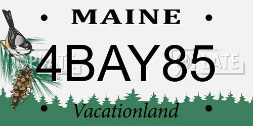 4BAY85 Maine License Plate