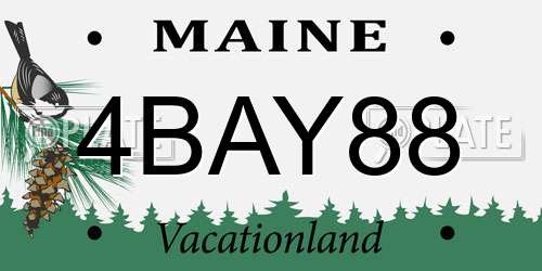 4BAY88 Maine License Plate