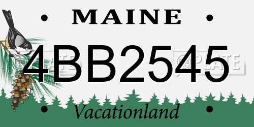 4BB2545 Maine License Plate