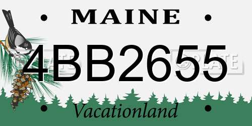 4BB2655 Maine License Plate