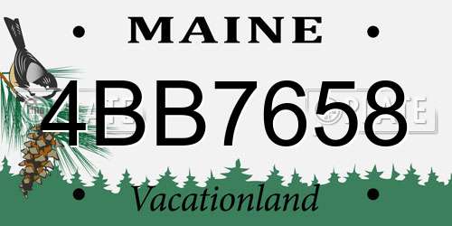 4BB7658 Maine License Plate