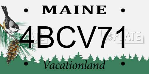 4BCV71 Maine License Plate
