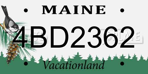 4BD2362 Maine License Plate