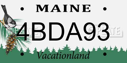 4BDA93 Maine License Plate