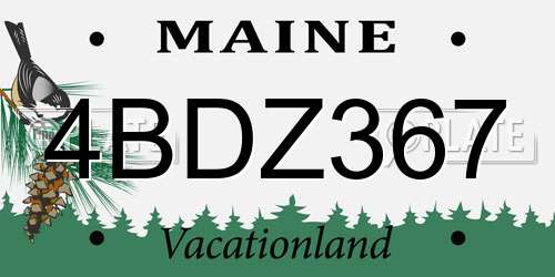 4BDZ367 Maine License Plate
