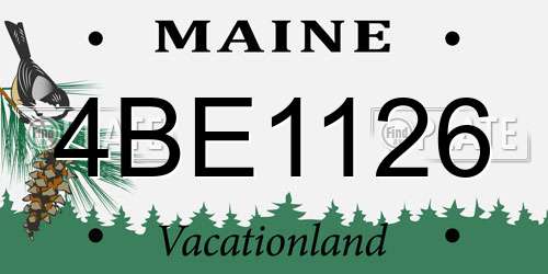 4BE1126 Maine License Plate
