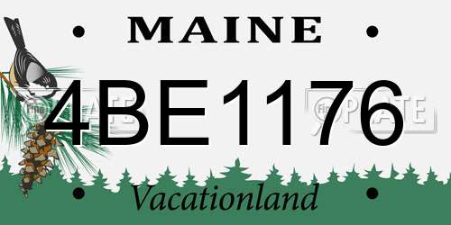 4BE1176 Maine License Plate