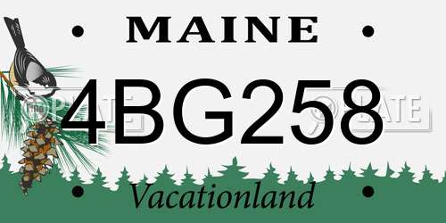 4BG258 Maine License Plate