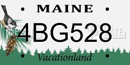 4BG528 Maine License Plate